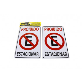 PLACA PROIBIDO ESTACIONAR 19,5X29,5CM  X10