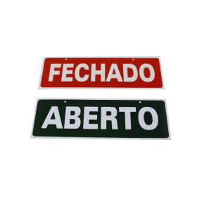 PLACA FECHADO ABERTO 9,5X25CM  X10
