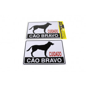 PLACA CAO BRAVO 19,5X29,5CM  X10