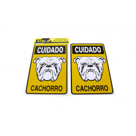 PLACA CACHORRO 19,5X29,5CM AMARELO  X10