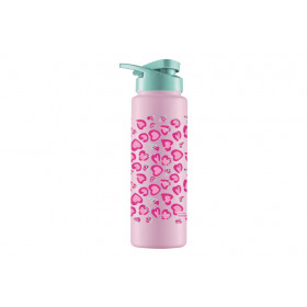 GARRAFA SQUEEZE PLAST ROSA CORACOES 750ML