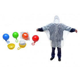 CAPA CHUVA PLAST TRANSP BOLA COLOR 116X110CM