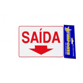 PLACA SAIDA SETA P/BAIXO 29,5X19,5CM  X10