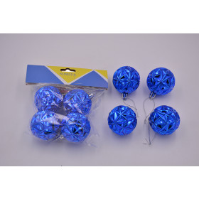 BOLA NATAL TRIANGULAR 5CM C04 AZUL  X12