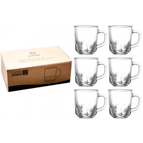 XICARA VIDRO TRANSP C06 240ML ONDA E LISA