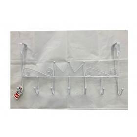 CABIDE METAL PORTA 7 GANCHOS 41CM PRETO