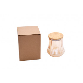 POTE VIDRO DOURADO TPA BAMBU 600ML