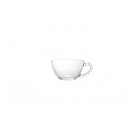 XICARA VIDRO TRANSP CAFE 80ML CORACAO X6 LISA